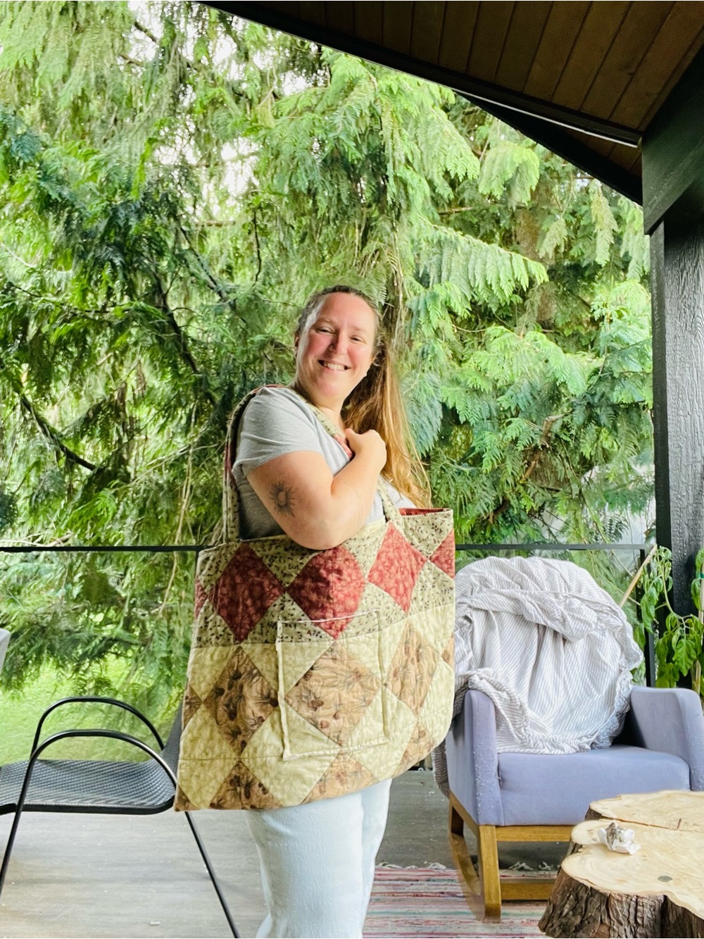 Handmade HUGE weekender tote bag
